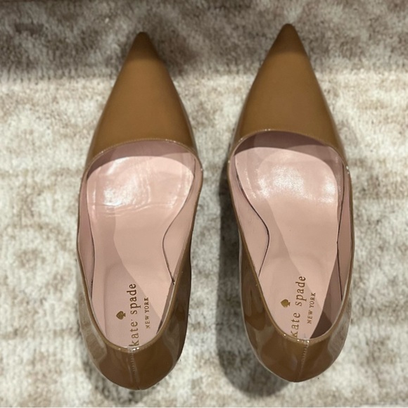 kate spade ♡ Camel Patent Leather Pointed Pumps - Picture 7 of 8